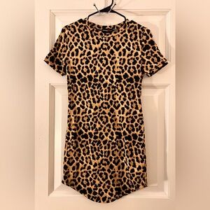 NWT- Leopard Print Short Sleeve Mini Dress